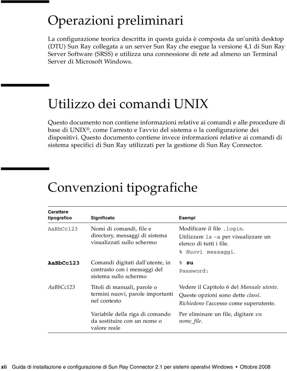 Utilizzo dei comandi UNIX Questo documento non contiene informazioni relative ai comandi e alle procedure di base di UNIX, come l'arresto e l'avvio del sistema o la configurazione dei dispositivi.