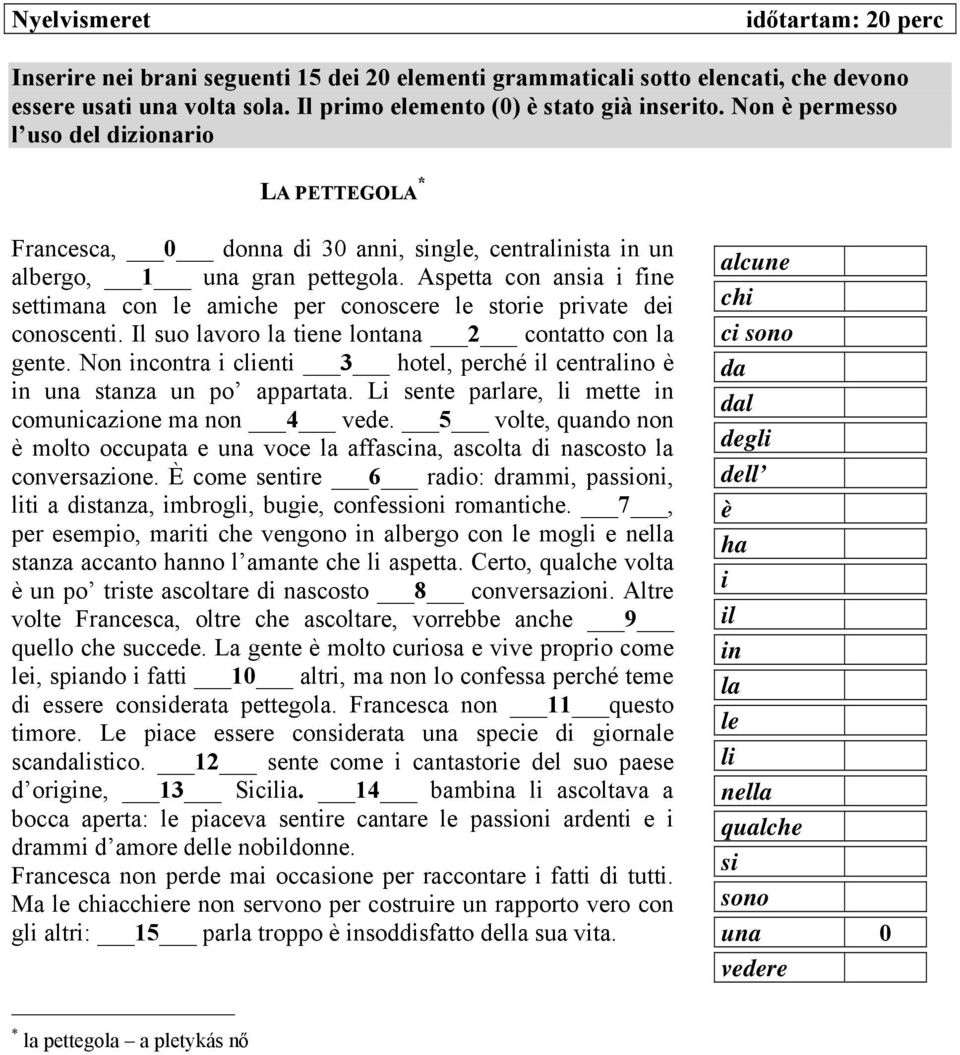 Aspetta con ansia i fine settimana con le amiche per conoscere le storie private dei conoscenti. Il suo lavoro la tiene lontana 2 contatto con la gente.