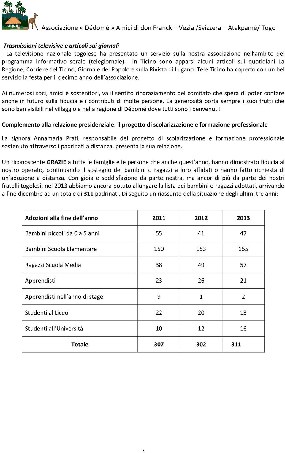 Tele Ticino ha coperto con un bel servizio la festa per il decimo anno dell associazione.