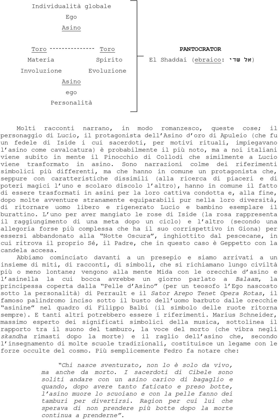 noto, ma a noi italiani viene subito in mente il Pinocchio di Collodi che similmente a Lucio viene trasformato in asino.