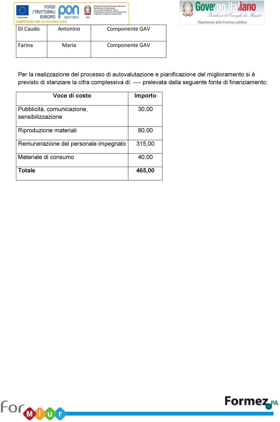 prelevata dalla seguente fonte di finanziamento: Voce di costo Pubblicità, comunicazione, sensibilizzazione