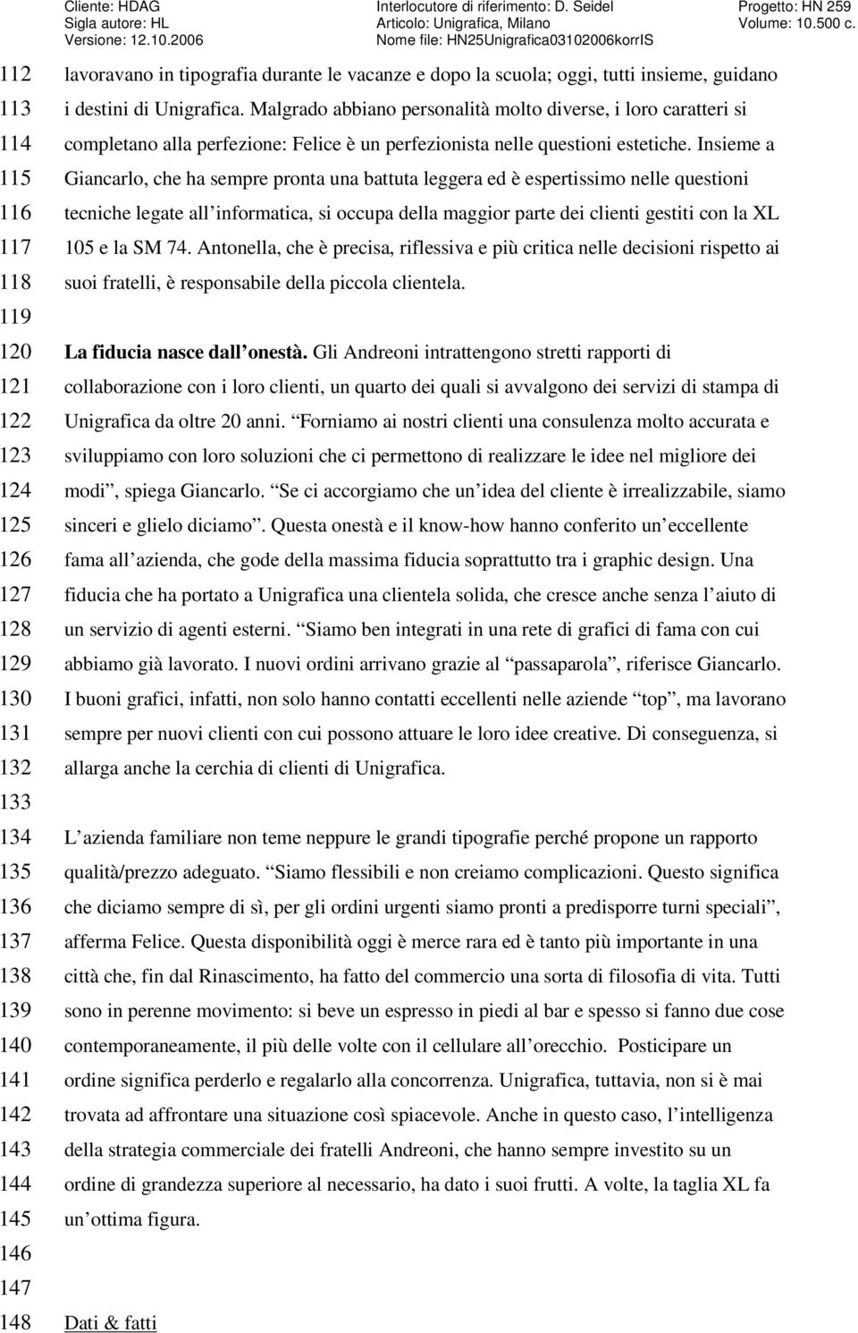 Malgrado abbiano personalità molto diverse, i loro caratteri si completano alla perfezione: Felice è un perfezionista nelle questioni estetiche.