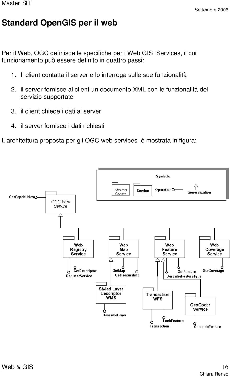 il server fornisce al client un documento XML con le funzionalità del servizio supportate 3.