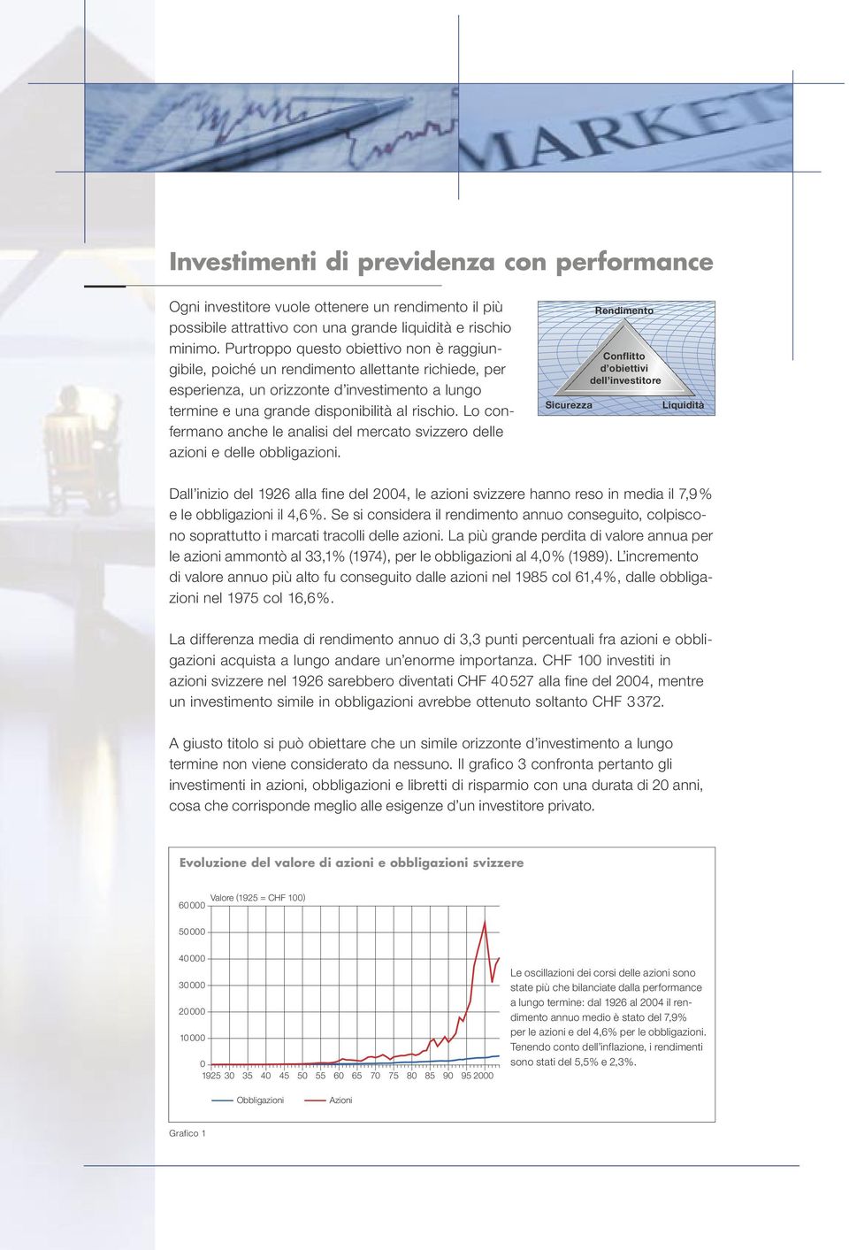 Lo confermano anche le analisi del mercato svizzero delle azioni e delle obbligazioni.