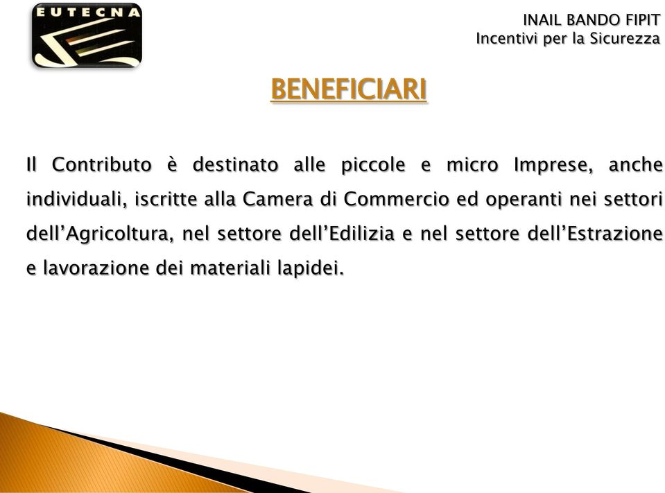 ed operanti nei settori dell Agricoltura, nel settore dell