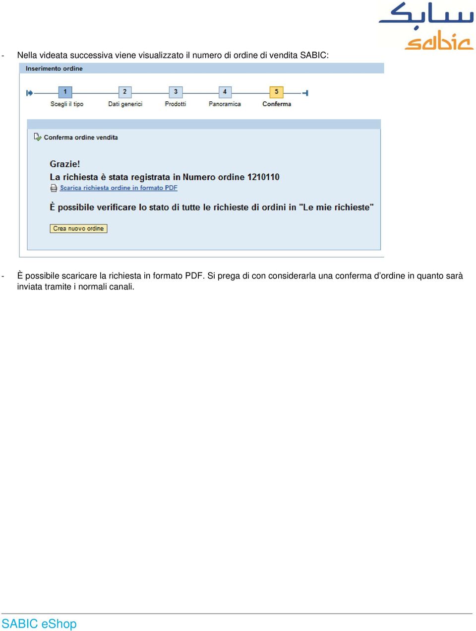 richiesta in formato PDF.