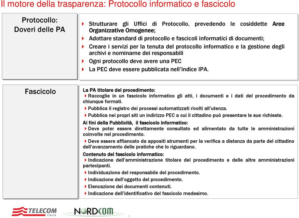 avere una PEC La PEC deve essere pubblicata nell indice IPA.