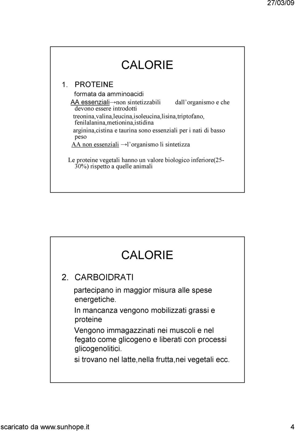 biologico inferiore(25-30%) rispetto a quelle animali 2. CARBOIDRATI CALORIE partecipano in maggior misura alle spese energetiche.