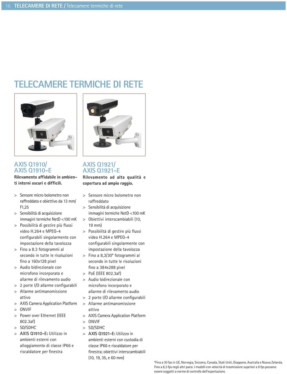 264 e MPEG-4 configurabili singolarmente con impostazione della tavolozza > Fino a 8.