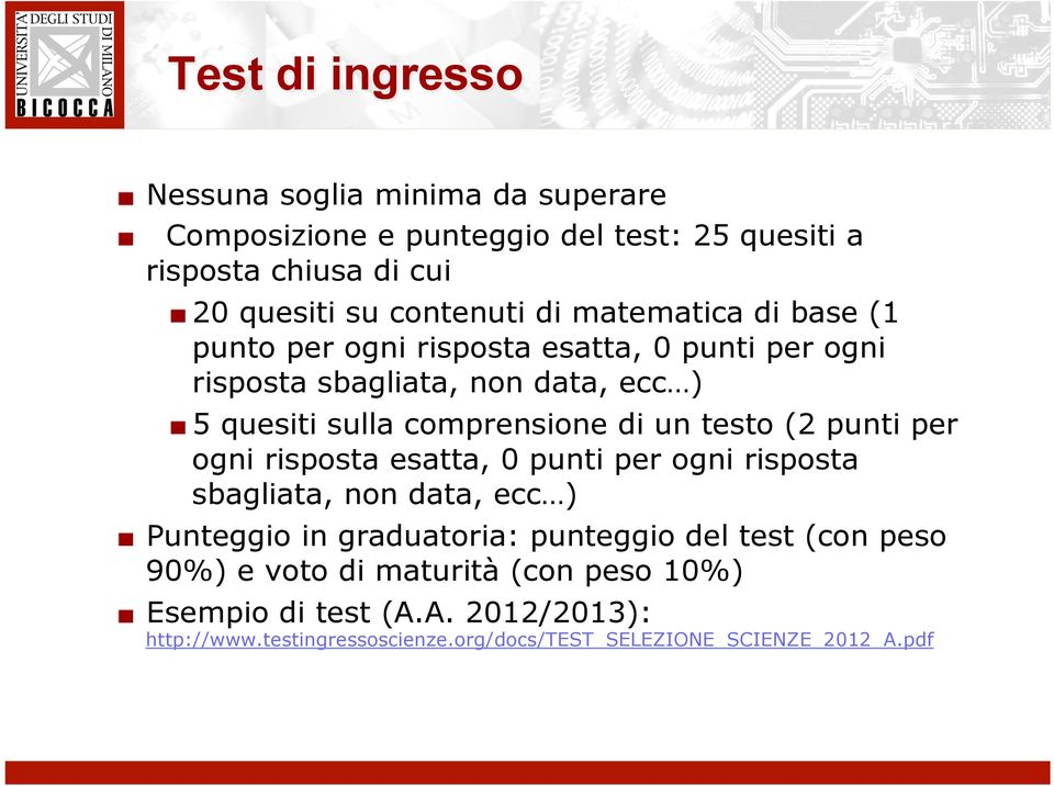 5 quesiti sulla cmprensine di un test (2 punti per gni rispsta esatta, 0 punti per gni rispsta sbagliata, nn data, ecc )!