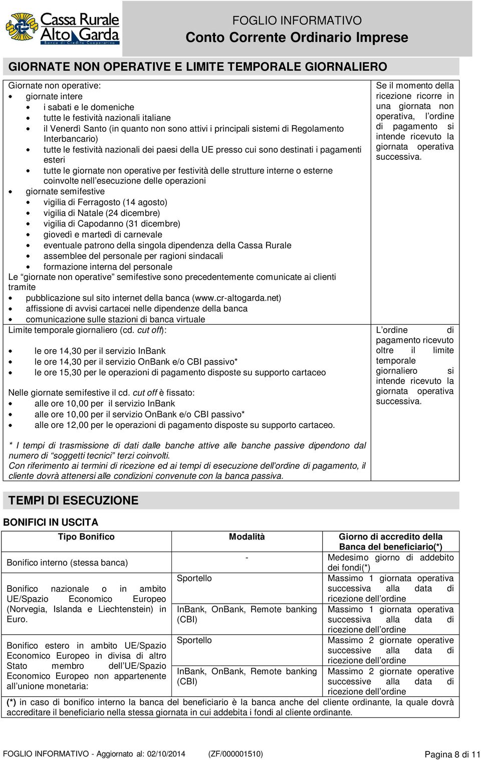 strutture interne o esterne coinvolte nell esecuzione delle operazioni giornate semifestive vigilia di Ferragosto (14 agosto) vigilia di Natale (24 dicembre) vigilia di Capodanno (31 dicembre)