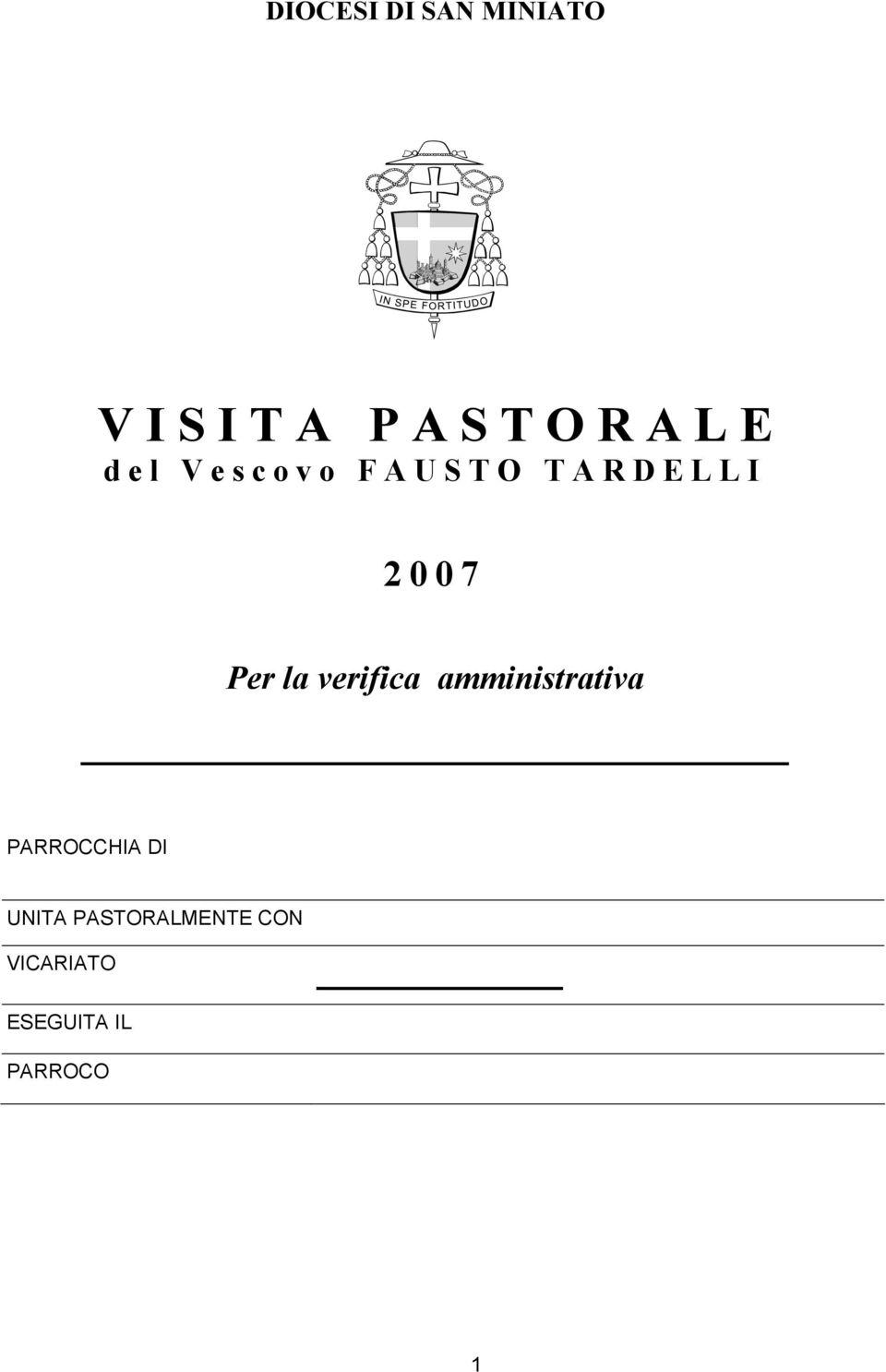 verifica amministrativa PARROCCHIA DI UNITA