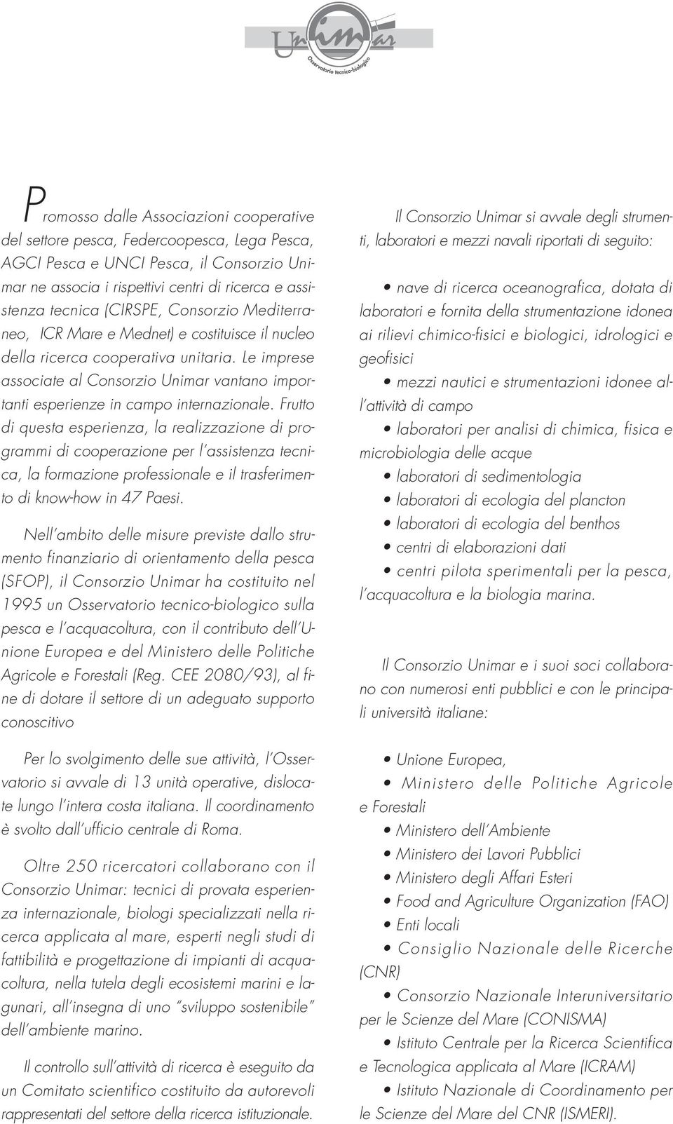 Le imprese associate al Consorzio Unimar vantano importanti esperienze in campo internazionale.