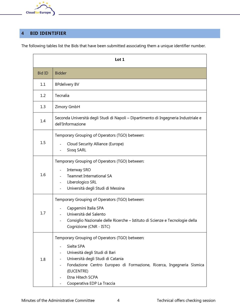 6 - Interway SRO - Teamnet International SA - Liberologico SRL - Università degli Studi di Messina 1.