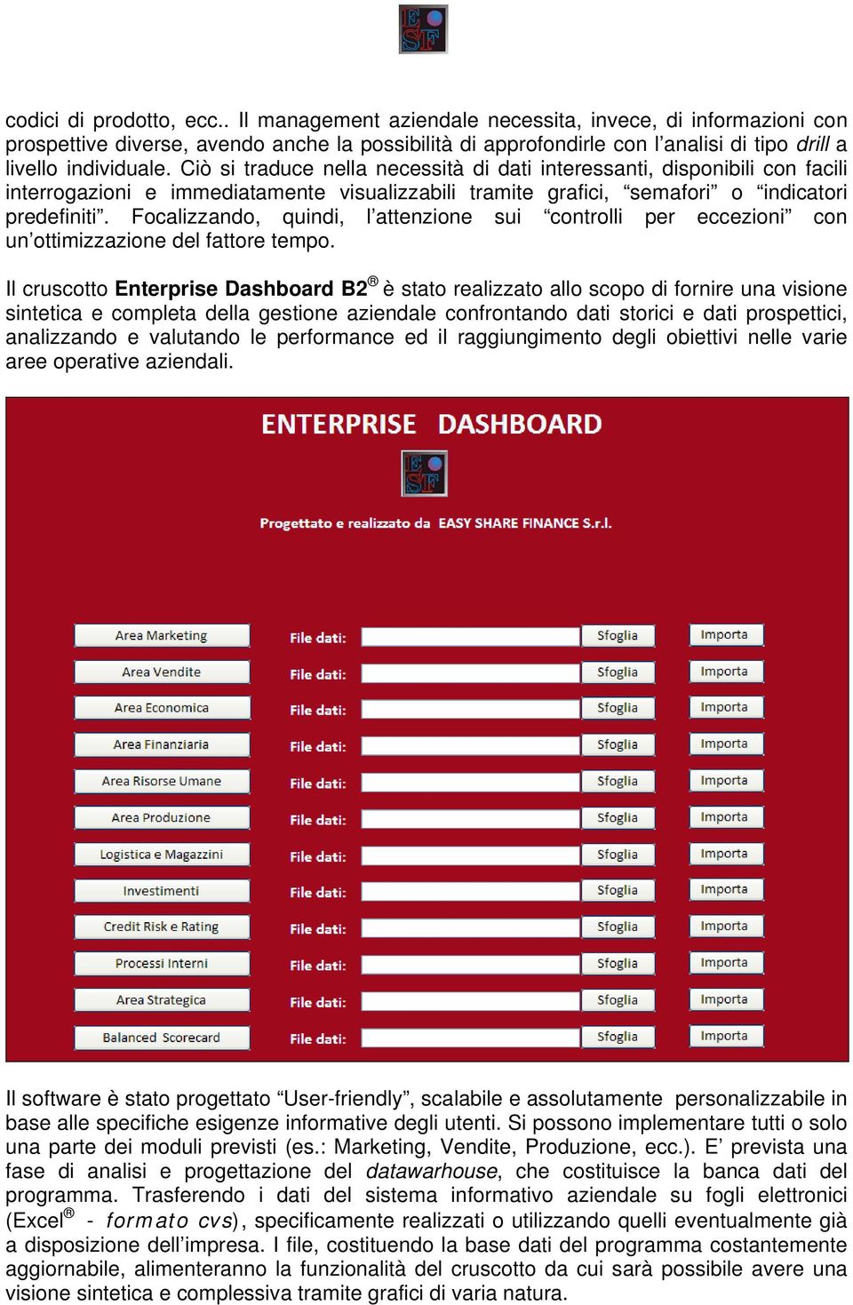 Ciò si traduce nella necessità di dati interessanti, disponibili con facili interrogazioni e immediatamente visualizzabili tramite grafici, semafori o indicatori predefiniti.