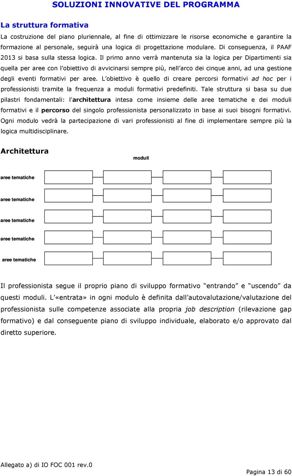 Il primo anno verrà mantenuta sia la logica per Dipartimenti sia quella per aree con l obiettivo di avvicinarsi sempre più, nell arco dei cinque anni, ad una gestione degli eventi formativi per aree.