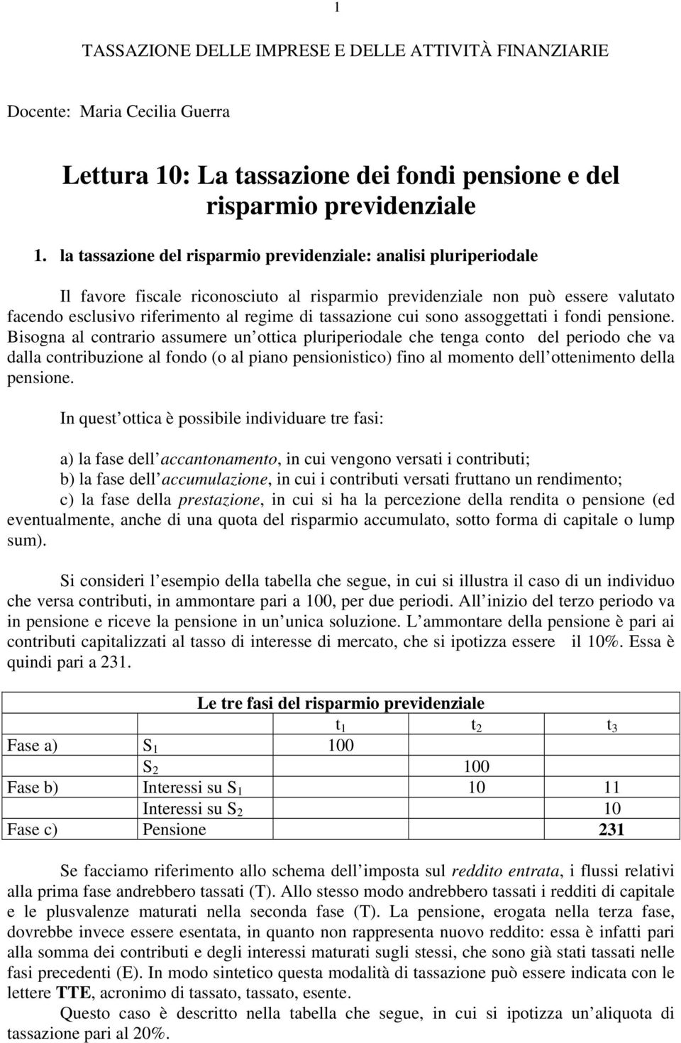 tassazione cui sono assoggettati i fondi pensione.