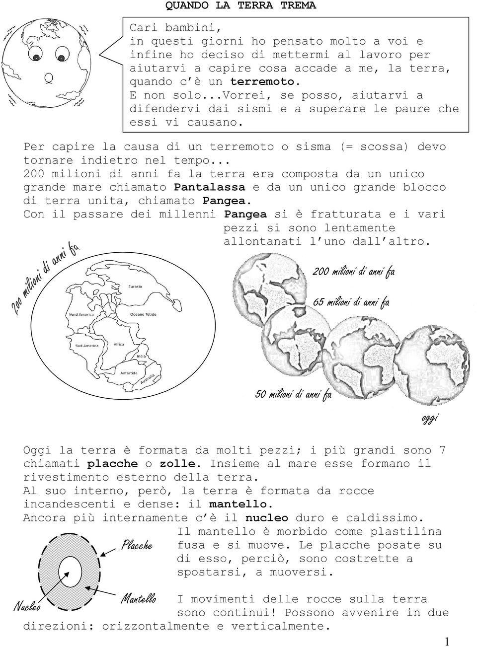 .. 200 milioni di anni fa la terra era composta da un unico grande mare chiamato Pantalassa e da un unico grande blocco di terra unita, chiamato Pangea.