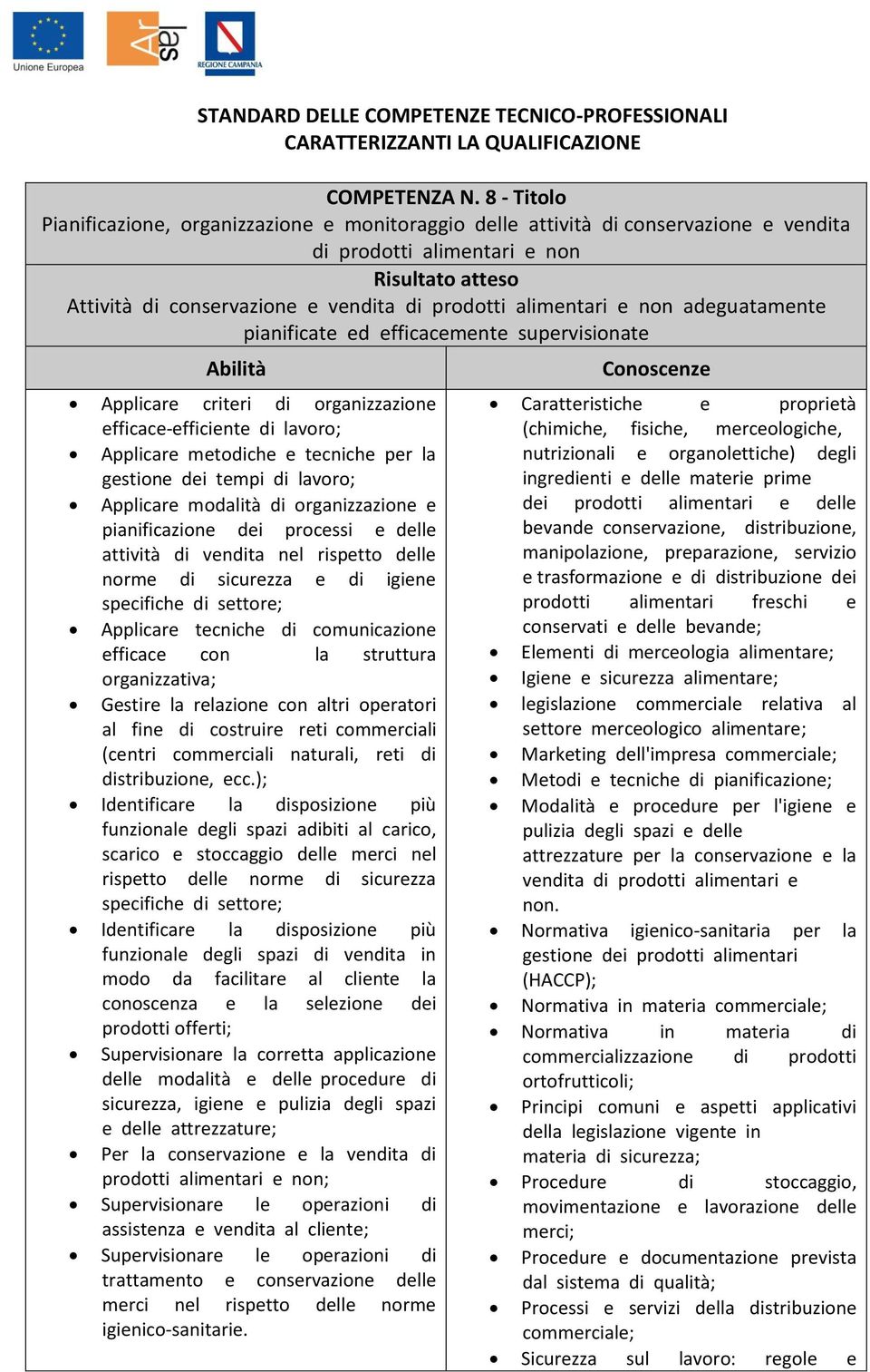 adeguatamente pianificate ed efficacemente supervisionate Applicare criteri di organizzazione efficace-efficiente di lavoro; Applicare metodiche e tecniche per la gestione dei tempi di lavoro;