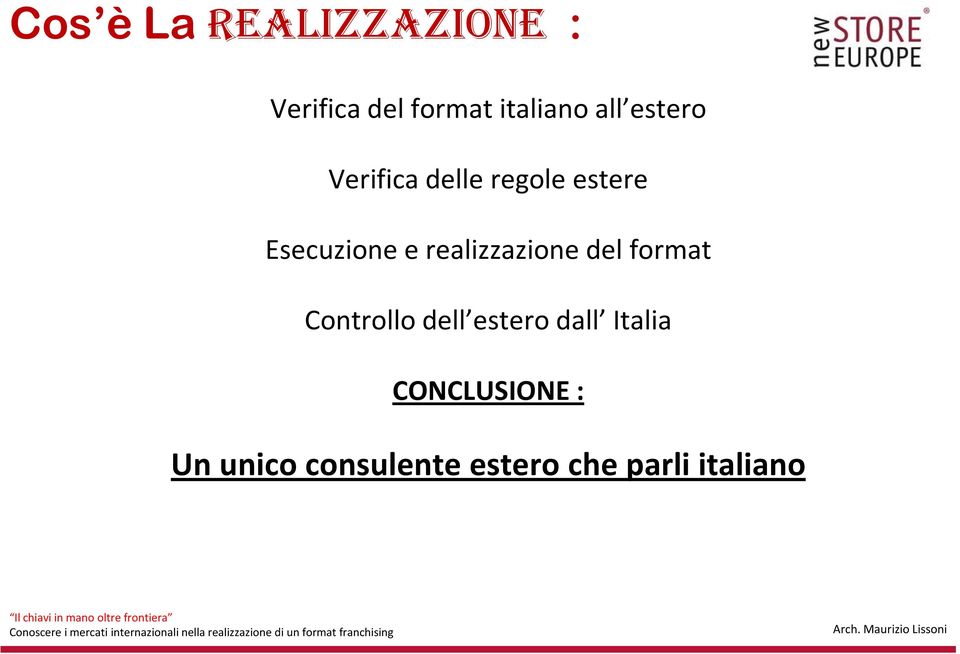 realizzazione del format Controllo dell estero dall