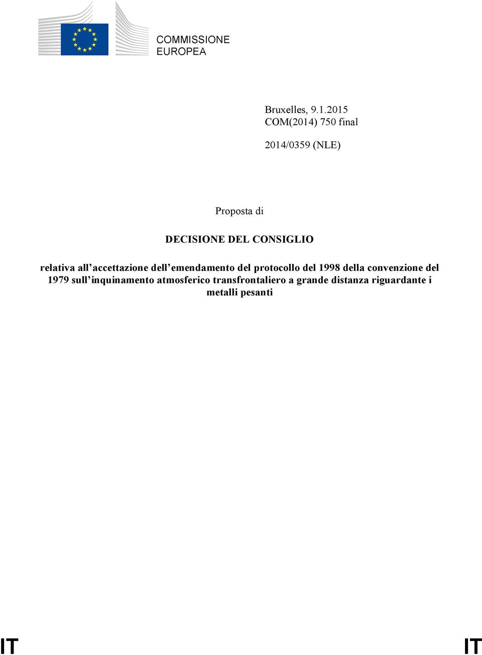 relativa all accettazione dell emendamento del protocollo del 1998 della