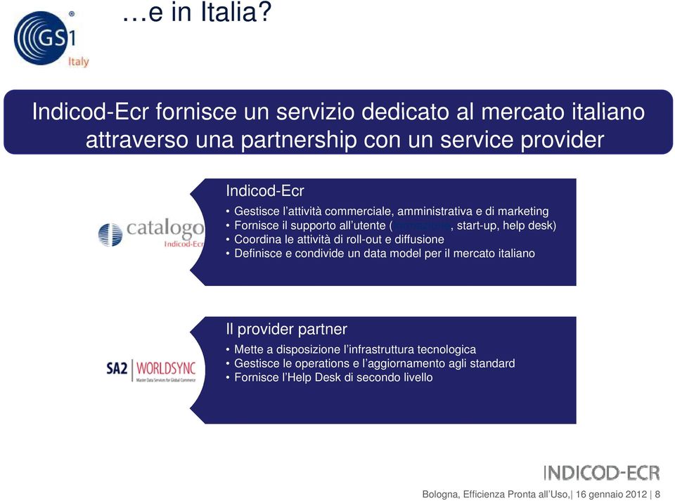 commerciale, amministrativa e di marketing Fornisce il supporto all utente (formazione, start-up, help desk) Coordina le attività di roll-out e