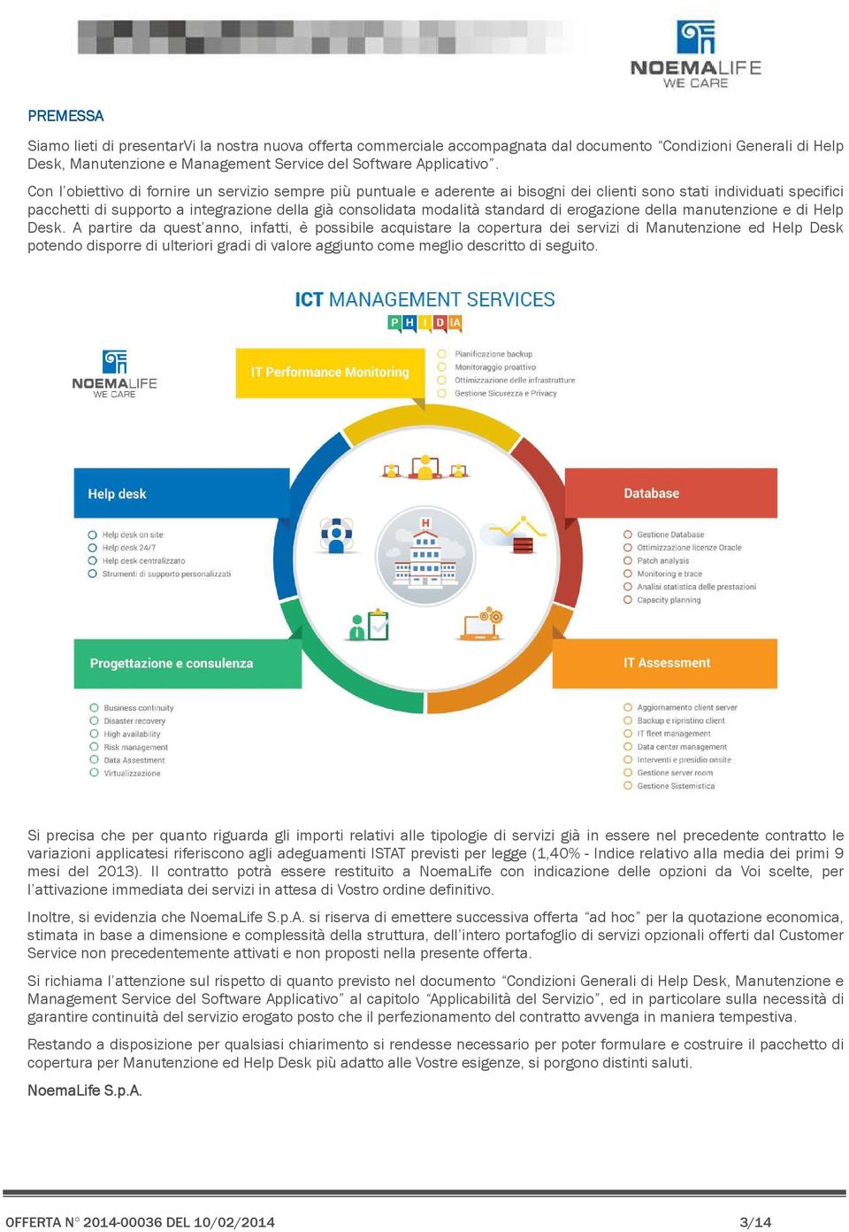 standard di erogazione della manutenzione e di Help Desk.