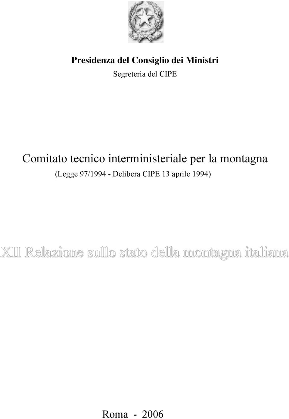 montagna (Legge 97/1994 - Delibera CIPE 13 aprile