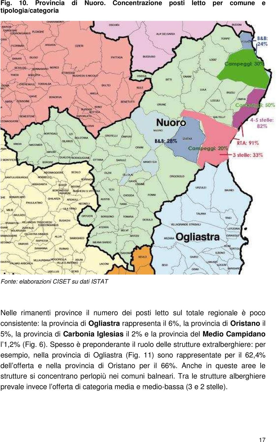 provincia di Ogliastra rappresenta il 6%, la provincia di Oristano il 5%, la provincia di Carbonia Iglesias il 2% e la provincia del Medio Campidano l 1,2% (Fig. 6).