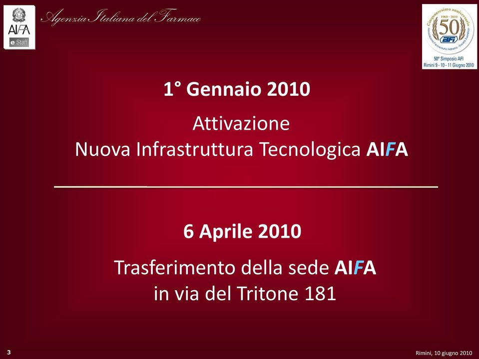 Aprile 2010 Trasferimento della