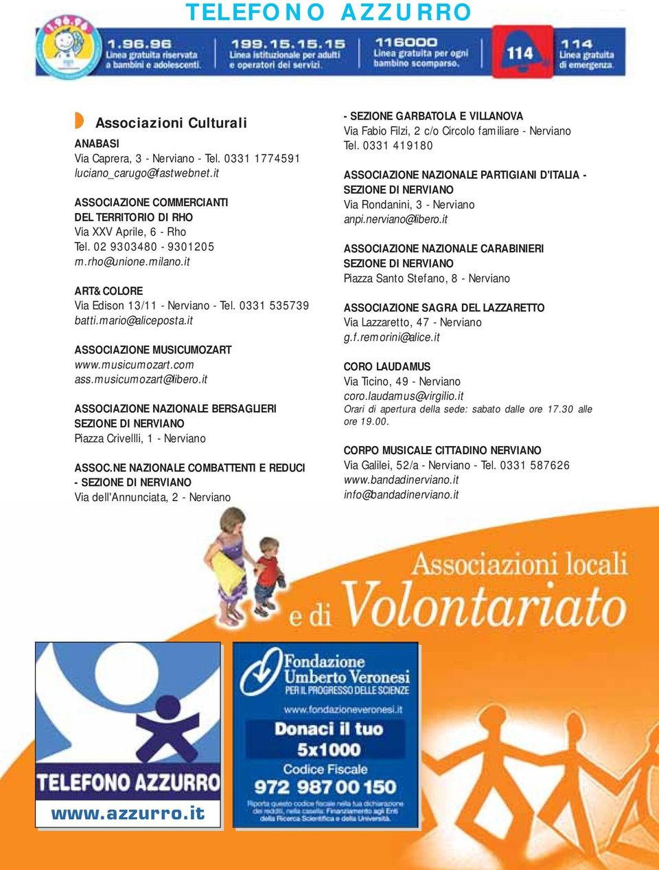 it ASSOCIAZIONE NAZIONALE BERSAGLIERI SEZIONE DI NERVIANO Piazza Crivellli, 1 - Nerviano ASSOC.