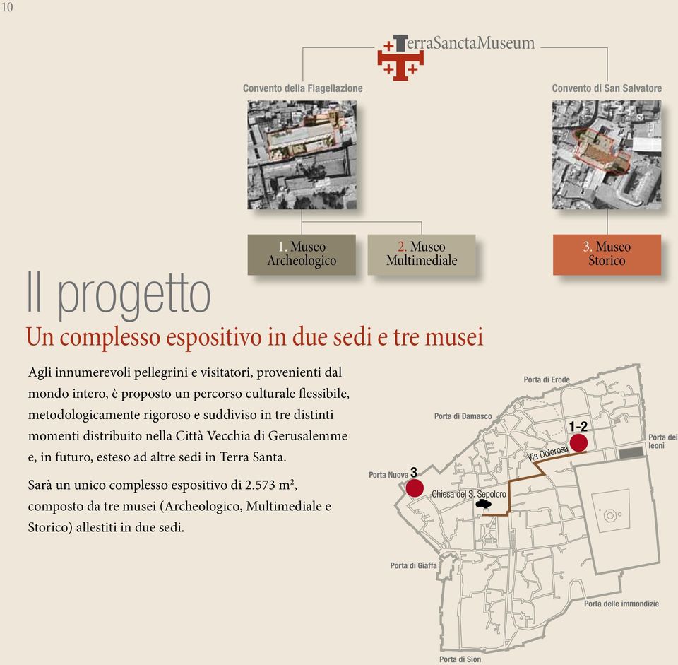 metodologicamente rigoroso e suddiviso in tre distinti momenti distribuito nella Città Vecchia di Gerusalemme e, in futuro, esteso ad altre sedi in Terra Santa.