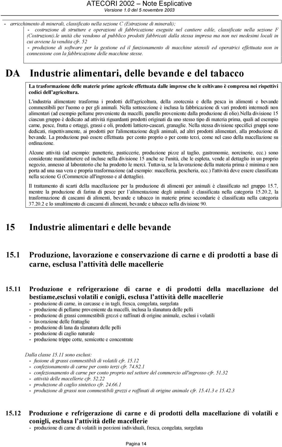 52 - produzione di software per la gestione ed il funzionamento di macchine utensili ed operatrici effettuata non in connessione con la fabbricazione delle macchine stesse.