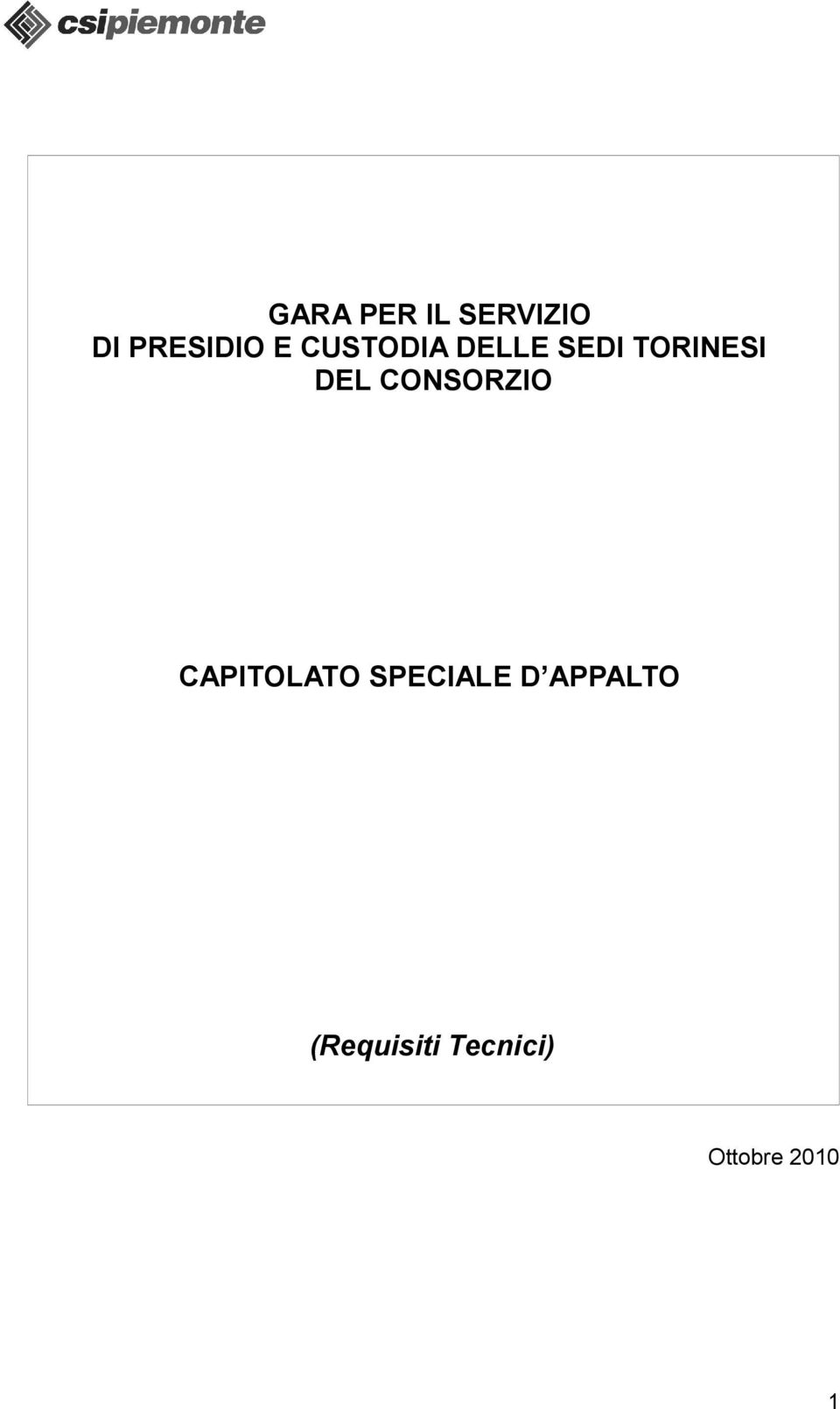 CONSORZIO CAPITOLATO SPECIALE D