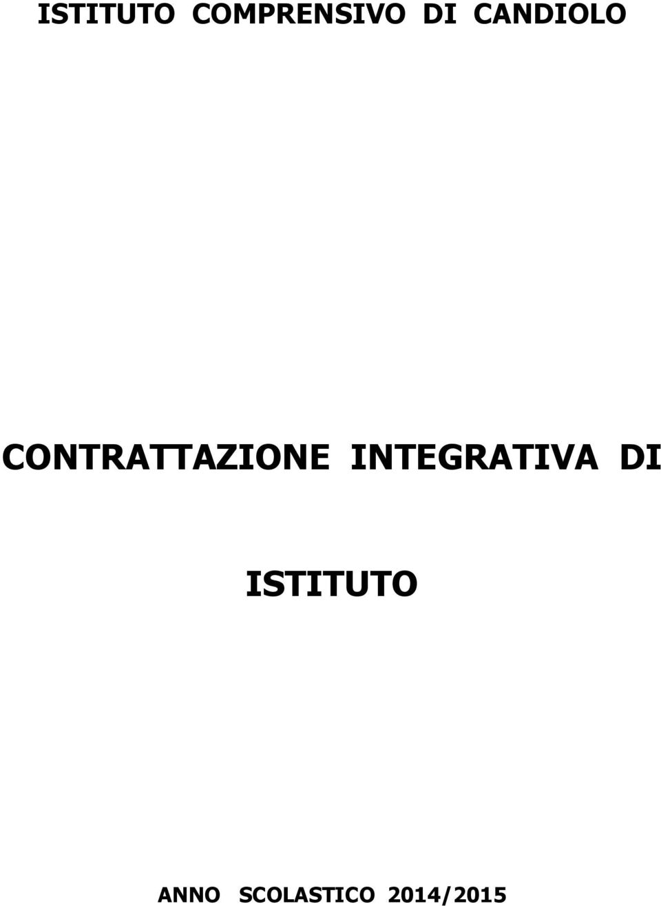 INTEGRATIVA DI ISTITUTO