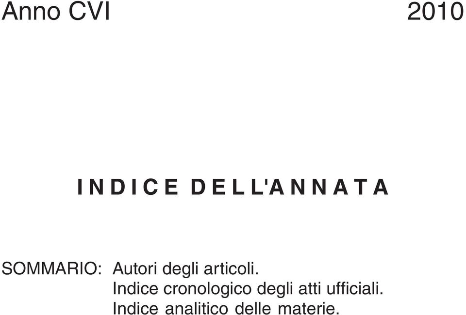 Indice cronologico degli atti