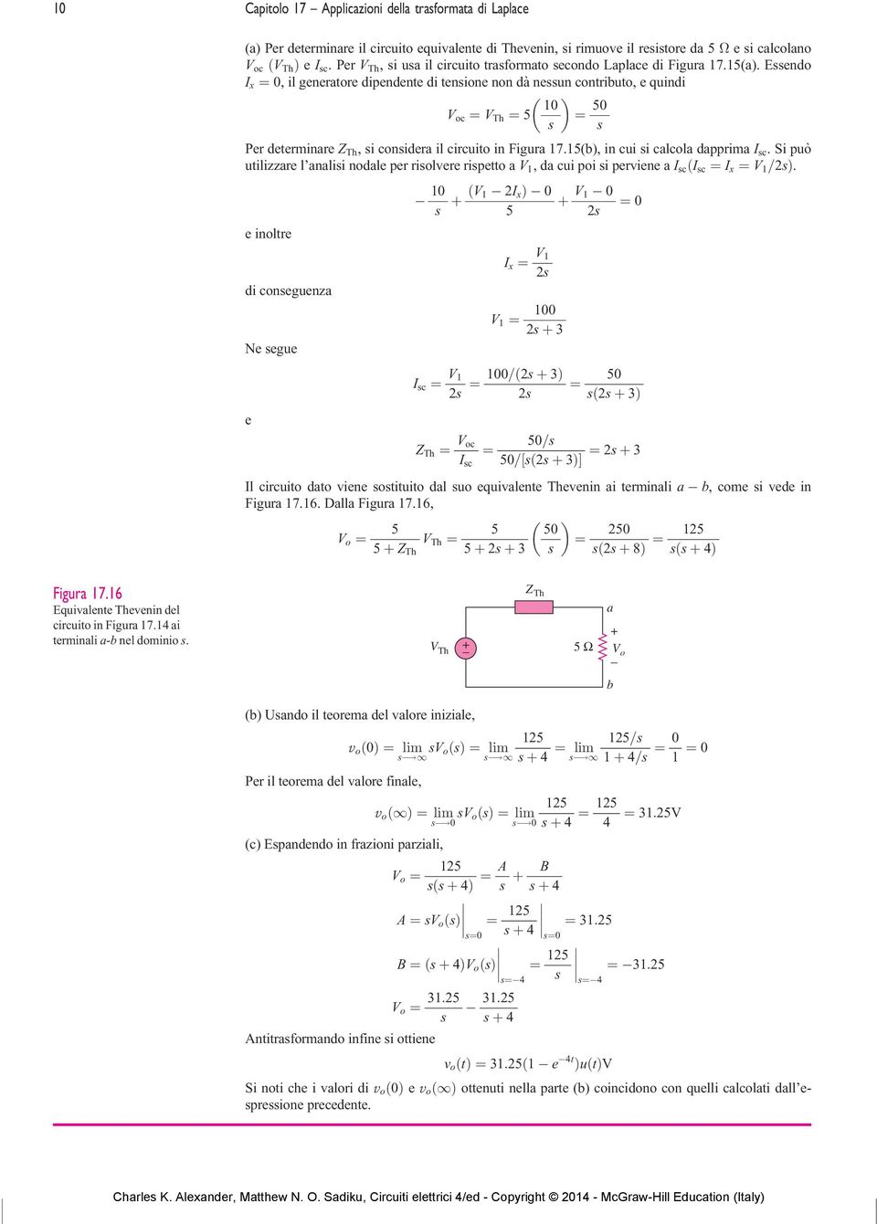 Eendo I x 0, il generatore dipendente di tenione non dà neun contributo, e quindi V oc V Th 5 0 50 Per determinare Z Th, i conidera il circuito in Figura 7.5(b), in cui i calcola dapprima I c.