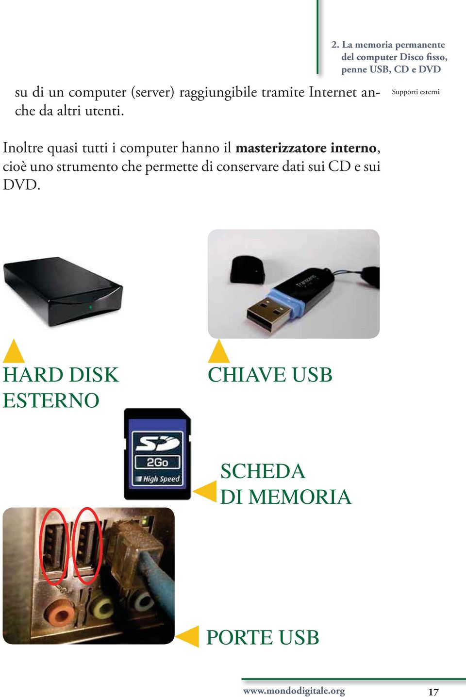 di conservare dati sui CD e sui DVD. 2.