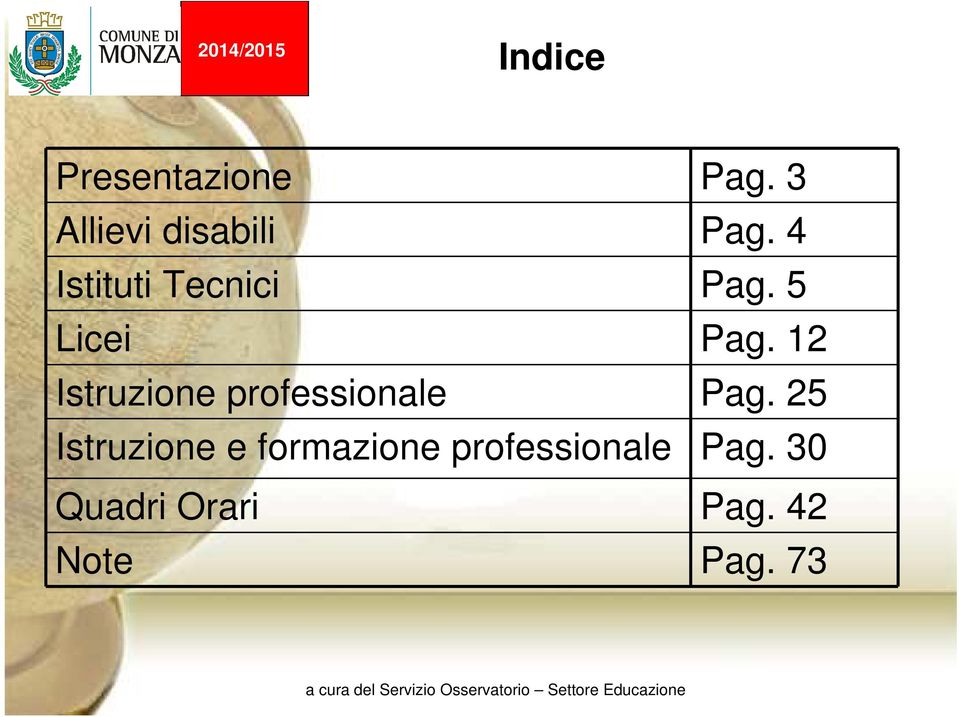 Licei Pag. Istruzione professionale Pag.