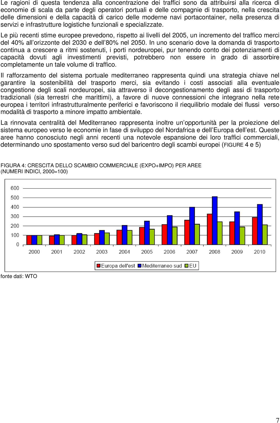 Le più recenti stime europee prevedono, rispetto ai livelli del 2005, un incremento del traffico merci del 40% all orizzonte del 2030 e dell 80% nel 2050.