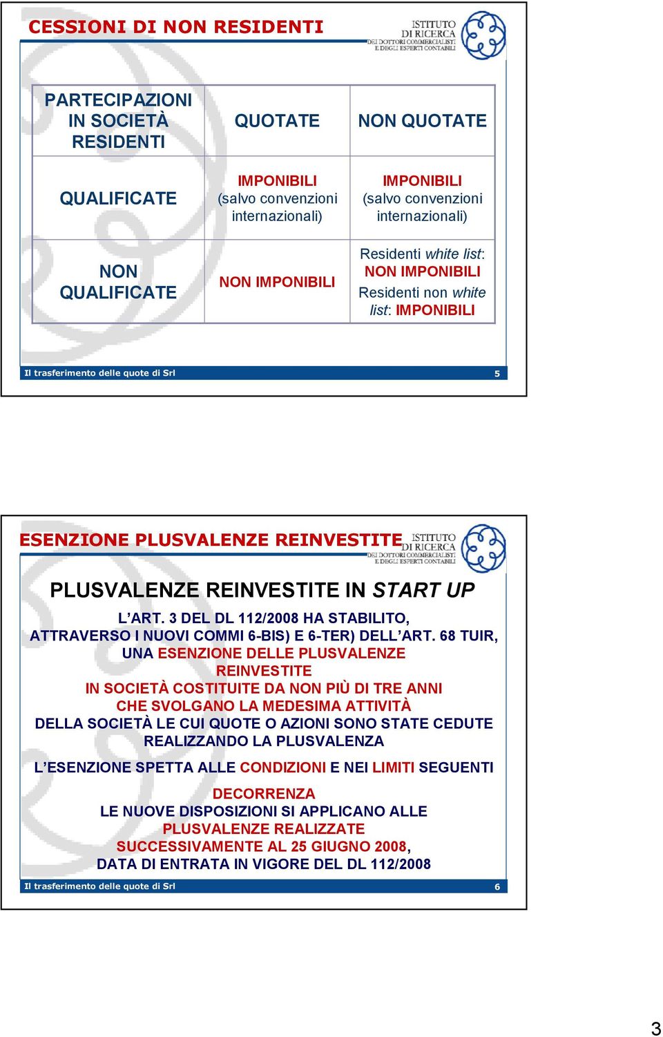 3 DEL DL 112/2008 HA STABILITO, ATTRAVERSO I NUOVI COMMI 6-BIS) E 6-TER) DELL ART.