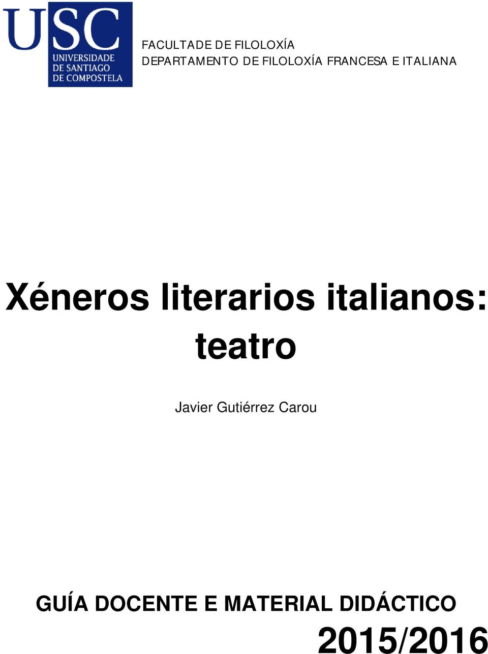 literarios italianos: teatro Javier