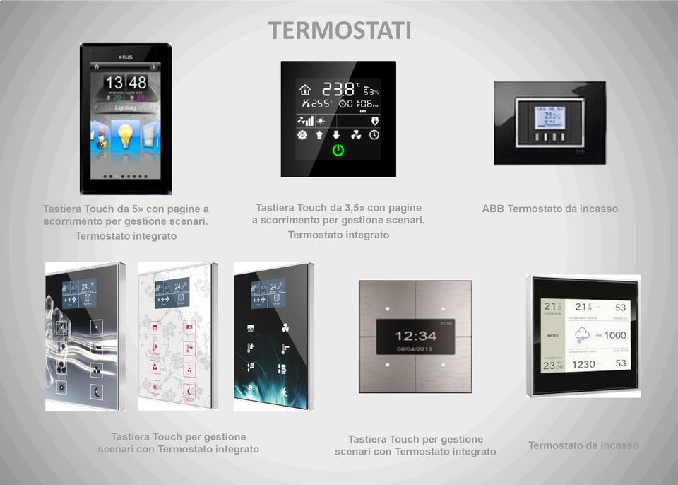 Termostato integrato ABB Termostato da incasso Tastiera Touch per gestione scenari con