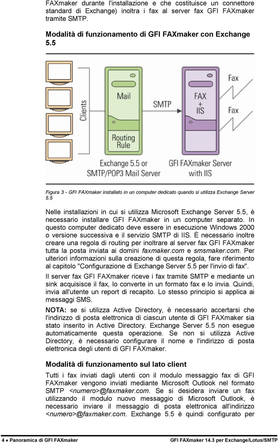 5, è necessario installare GFI FAXmaker in un computer separato. In questo computer dedicato deve essere in esecuzione Windows 2000 o versione successiva e il servizio SMTP di IIS.