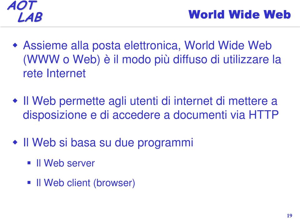 utenti di internet di mettere a disposizione e di accedere a documenti via