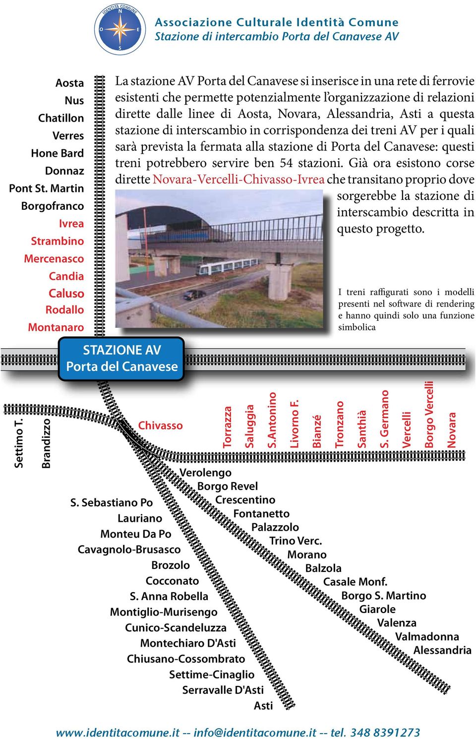 relazioni dirette dalle linee di Aosta, Novara, Alessandria, Asti a questa stazione di interscambio in corrispondenza dei treni AV per i quali sarà prevista la fermata alla stazione di Porta del