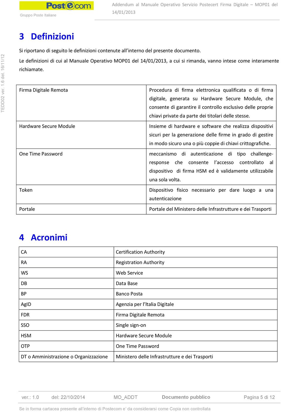 Firma Digitale Remota Hardware Secure Module Procedura di firma elettronica qualificata o di firma digitale, generata su Hardware Secure Module, che consente di garantire il controllo esclusivo delle