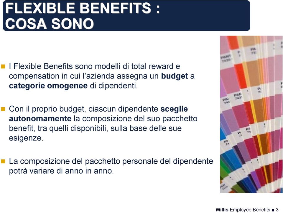 Con il proprio budget, ciascun dipendente sceglie autonomamente la composizione del suo pacchetto benefit,