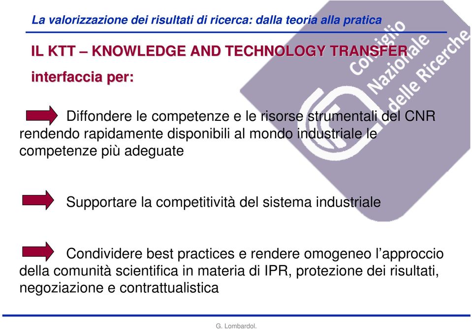 Supportare la competitività del sistema industriale Condividere best practices e rendere omogeneo l