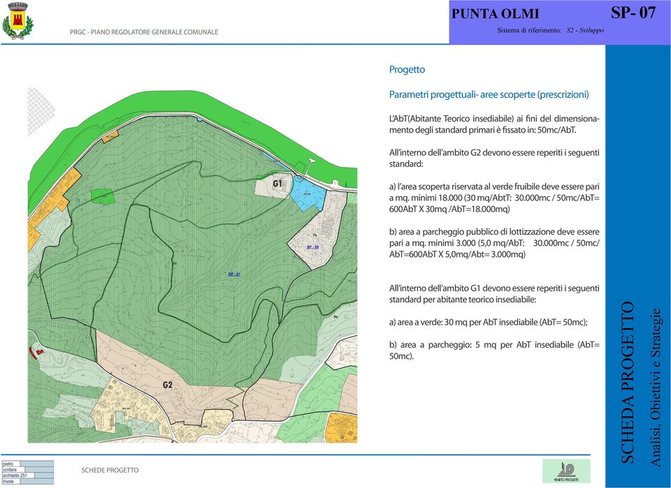 All interno dell ambito G2 devono essere reperiti i seguenti standard: G1 a) l area scoperta riservata al verde fruibile deve essere pari a mq. minimi 18.000 (30 mq/abtt: 30.